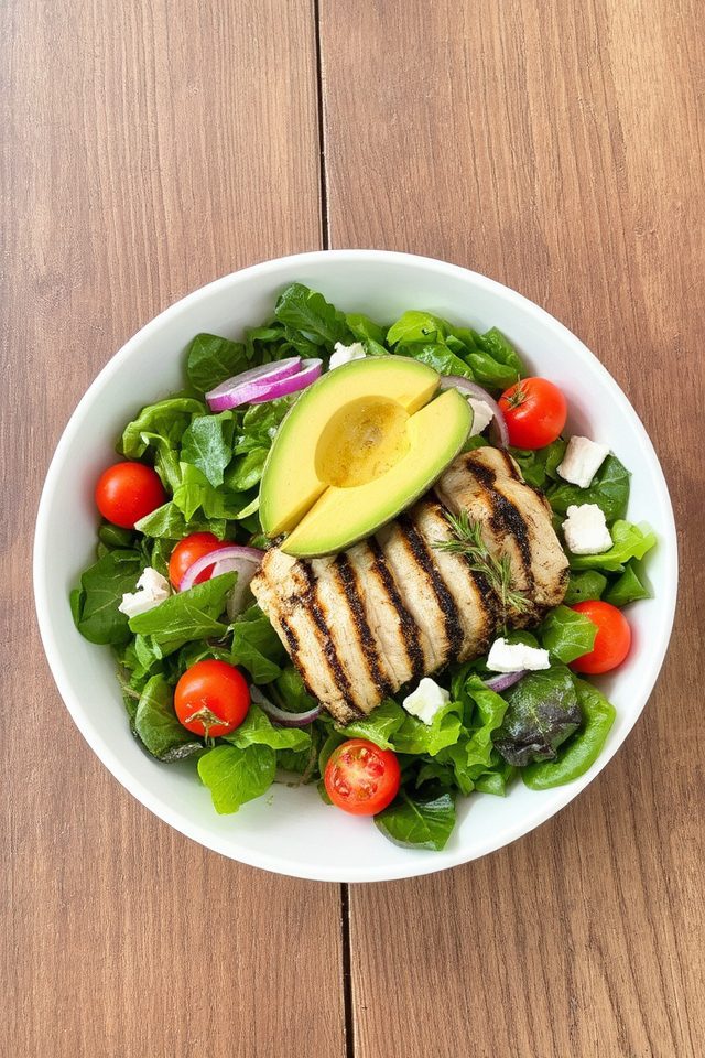 grilled chicken heart salad