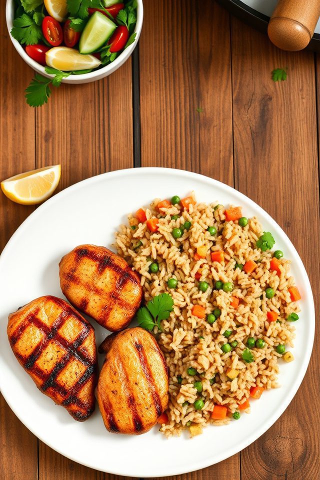 grilled chicken rice pilaf
