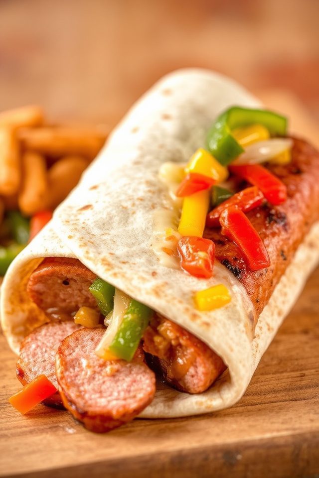 grilled chicken sausage wraps