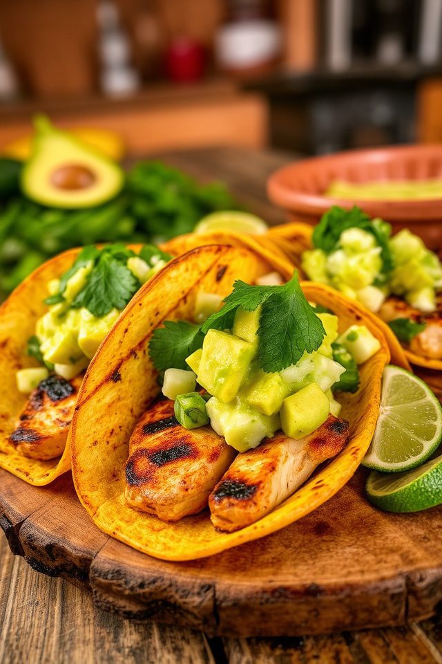 grilled chicken tacos meal
