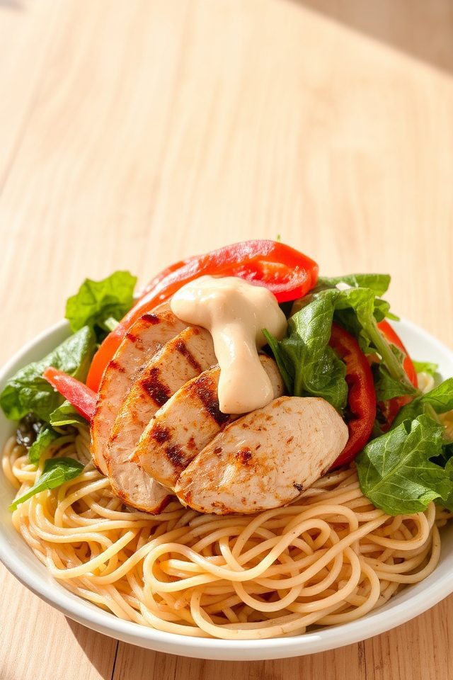 grilled chicken udon salad