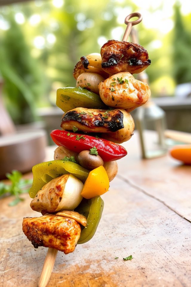 grilled chicken vegetable kabobs