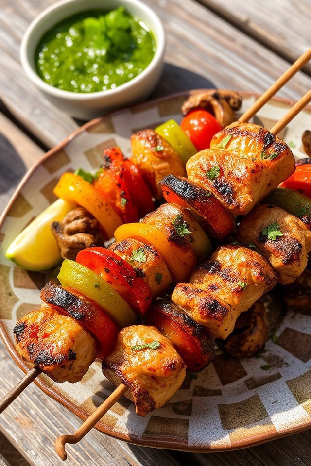 grilled chicken vegetable kabobs