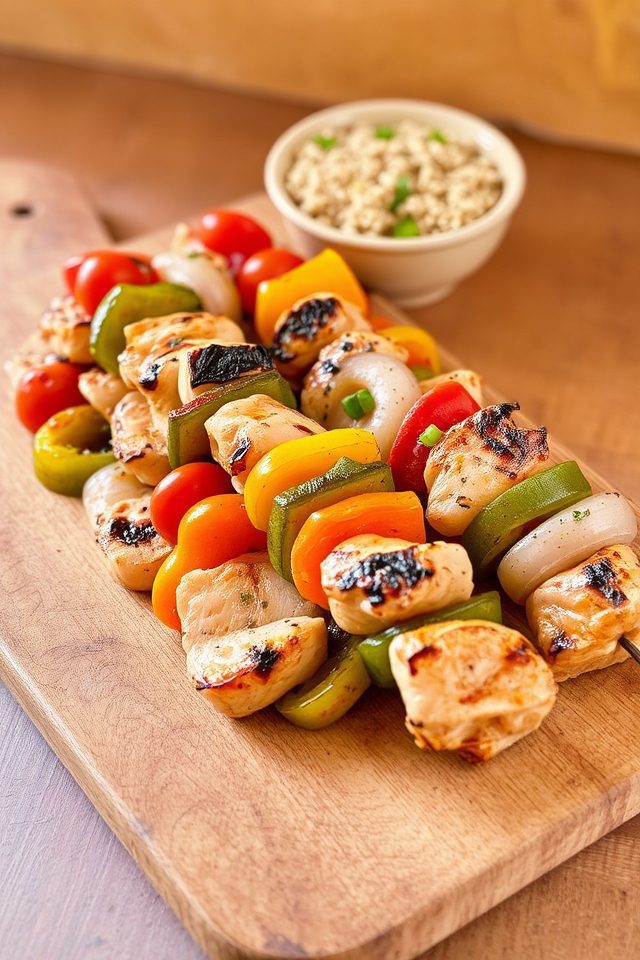 grilled chicken vegetable skewers