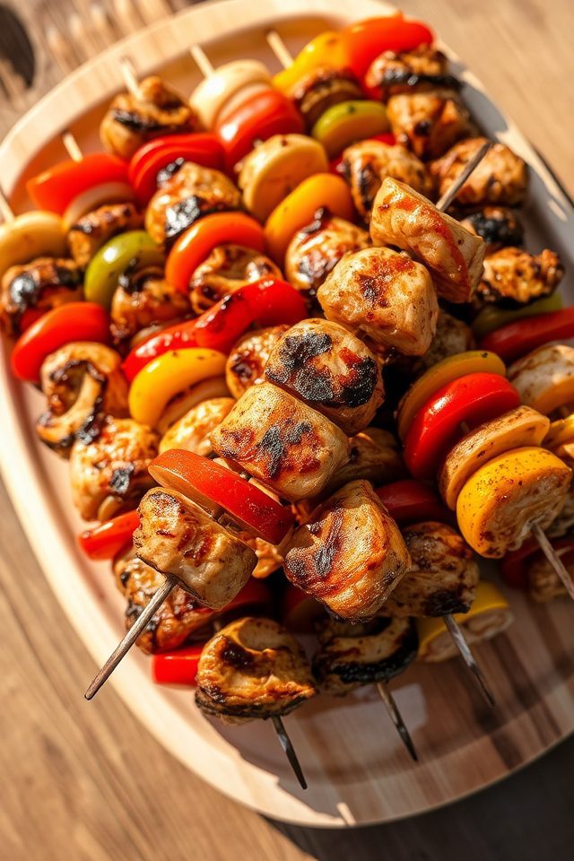 grilled chicken vegetable skewers