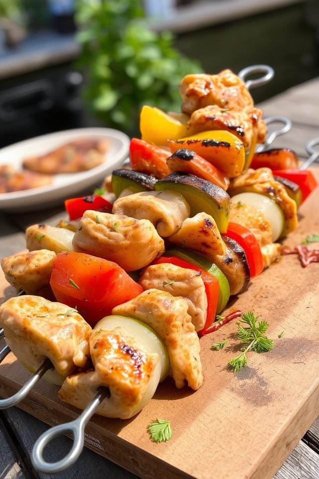 grilled chicken veggie kabobs