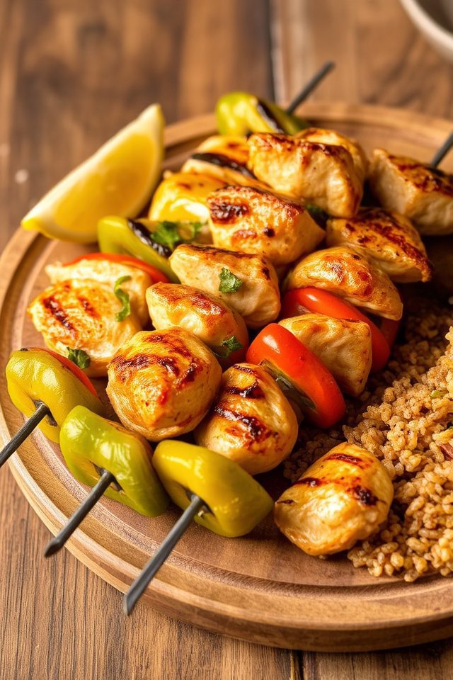 grilled chicken veggie skewers