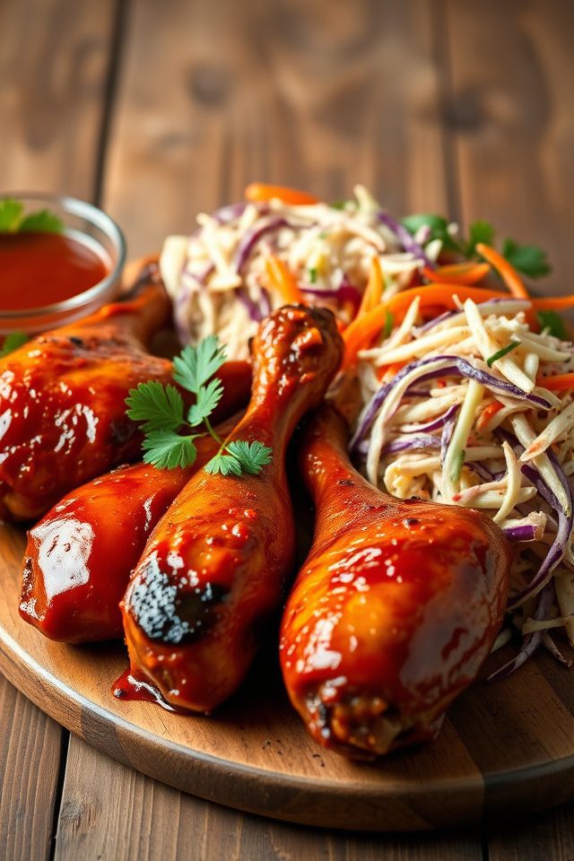 grilled chicken with coleslaw