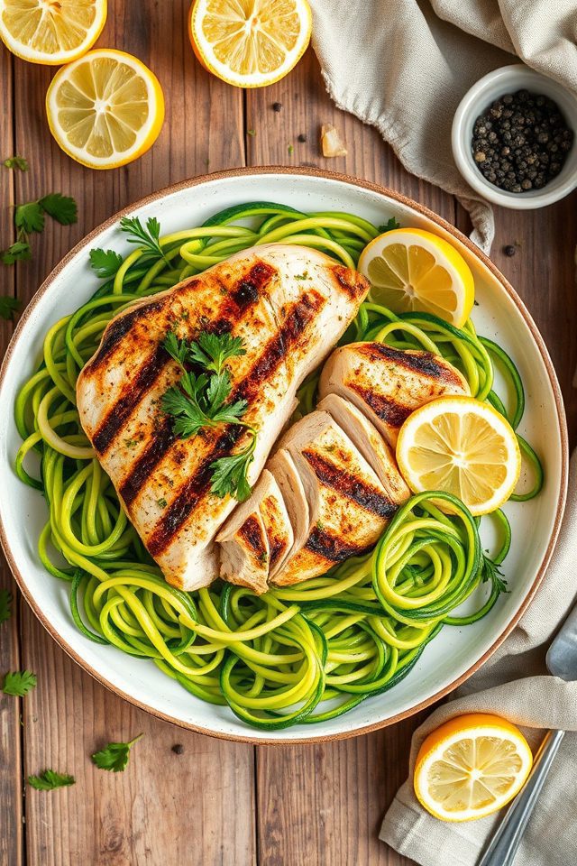 grilled chicken zucchini noodles