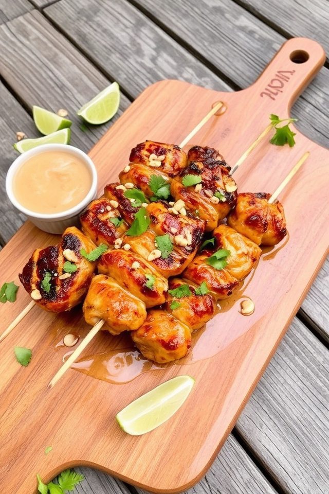 grilled coconut peanut chicken
