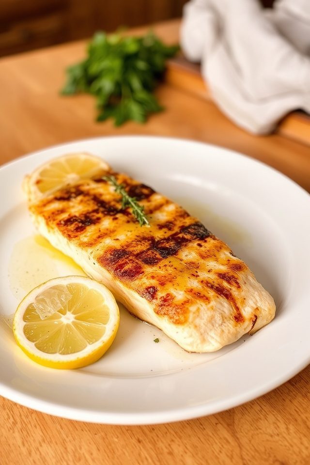 grilled cod with lemon