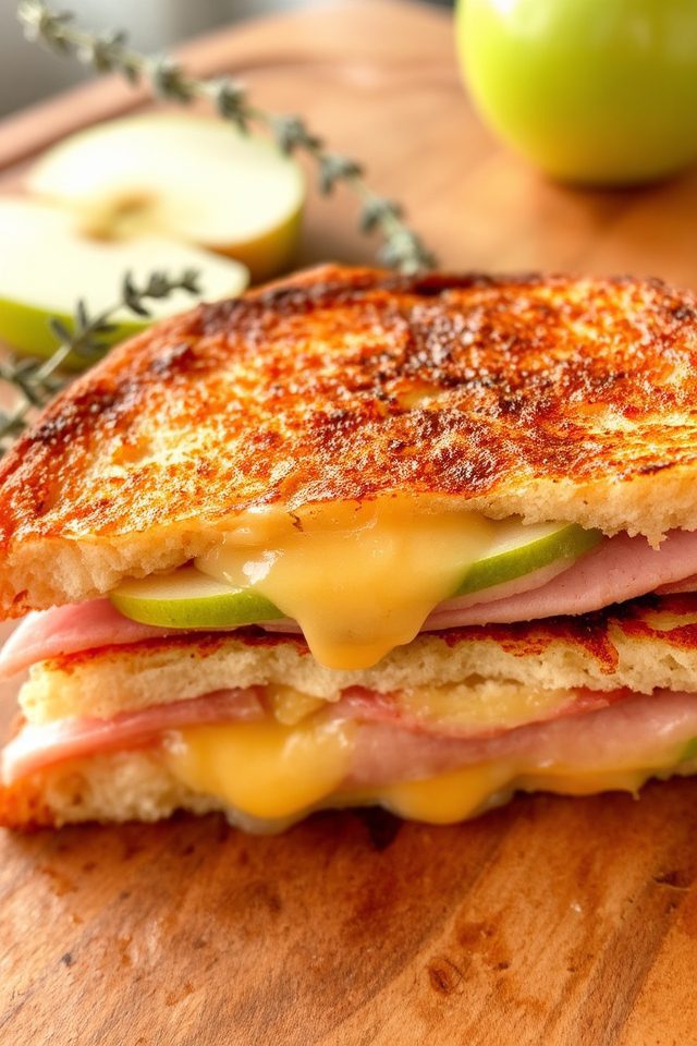 grilled ham apple cheddar