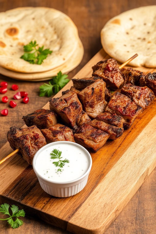 grilled lamb tzatziki dish