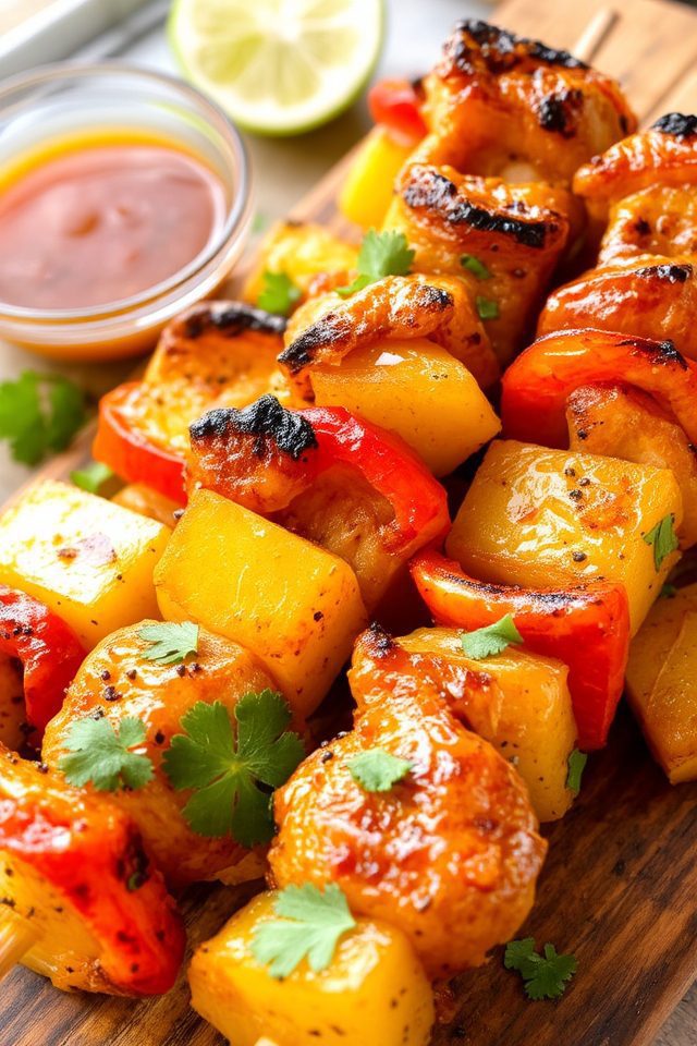 grilled pineapple chicken skewers