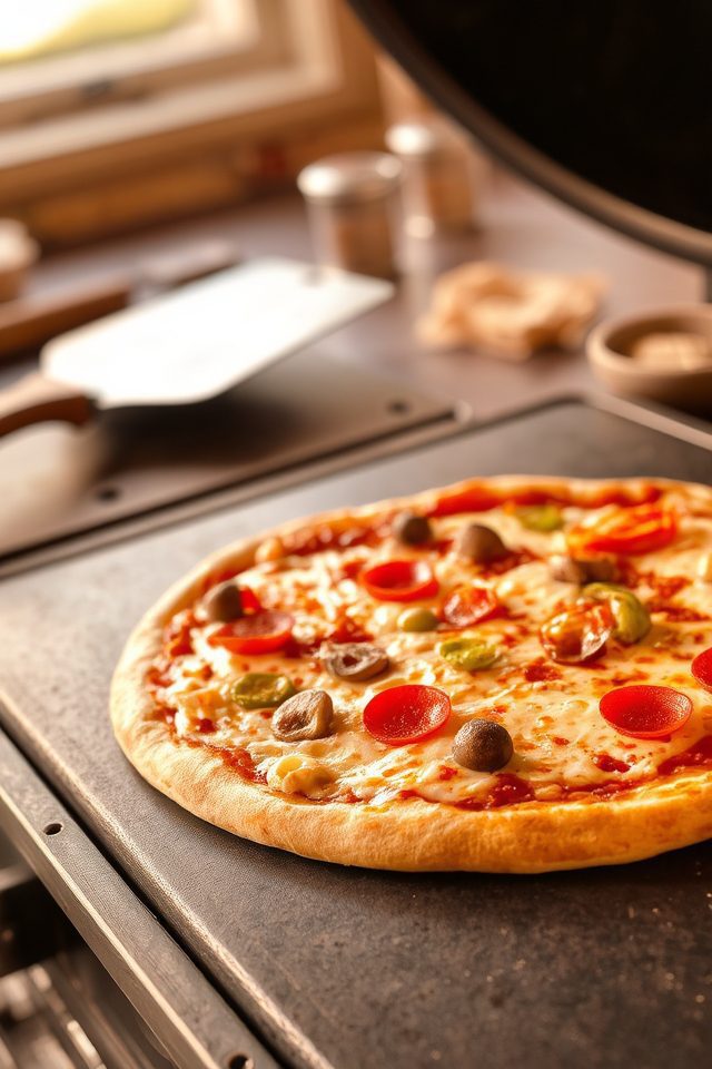 grilled pizza perfectly done