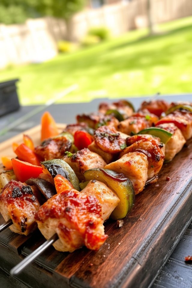 grilled pork vegetable kabobs