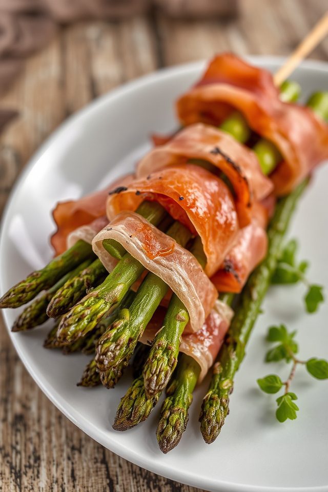 grilled prosciutto asparagus bites