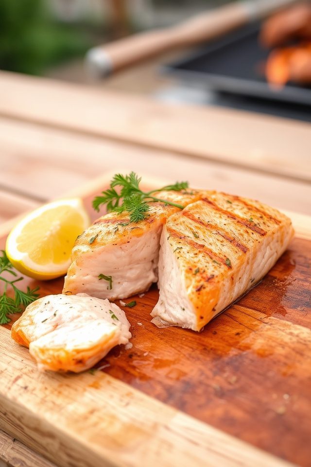 grilled salmon with herbs