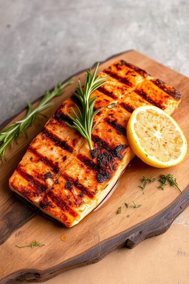 grilled salmon with herbs