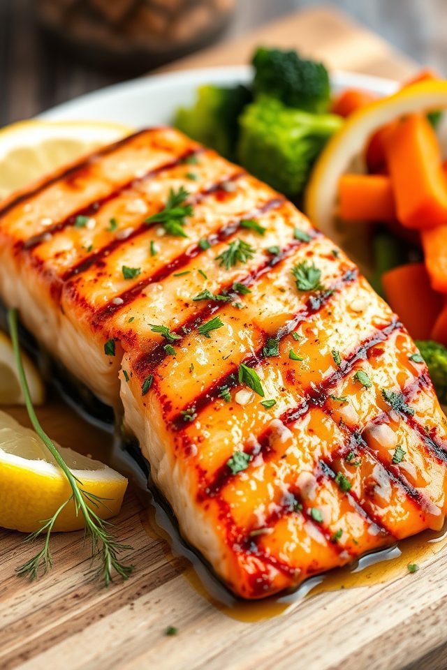 grilled salmon with herbs