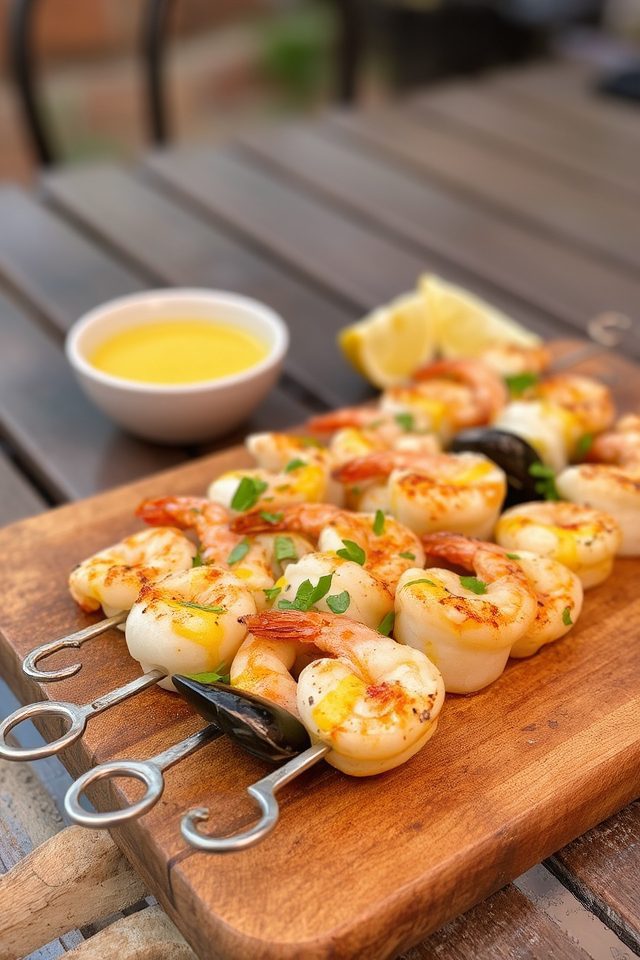 grilled seafood with butter