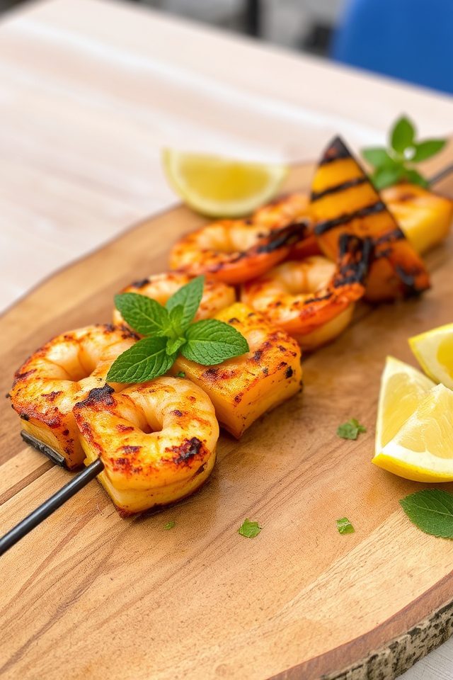 grilled shrimp pineapple skewers