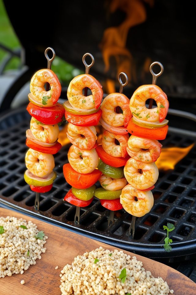 grilled shrimp vegetable skewers