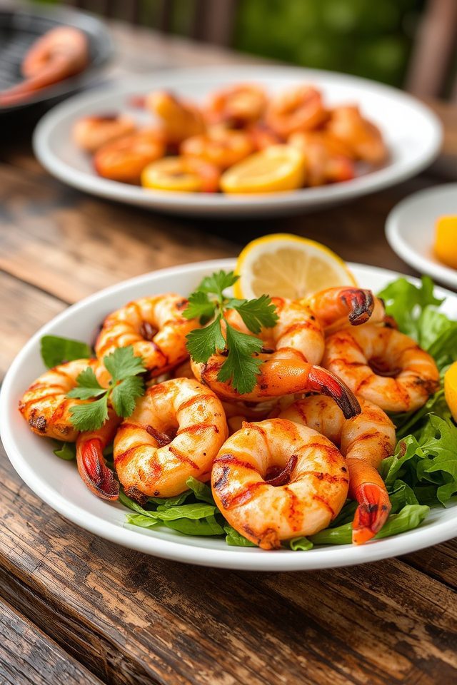 grilled shrimp with herbs