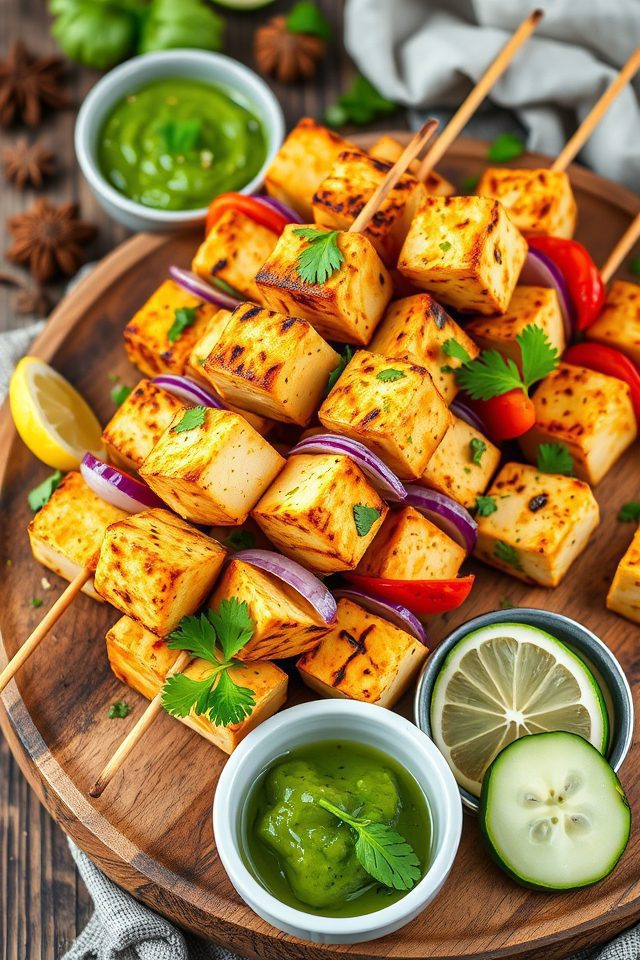 grilled spiced tofu skewers