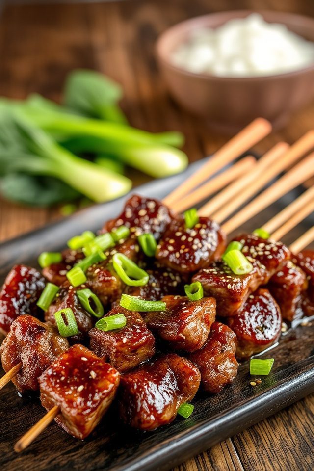 grilled spicy beef skewers