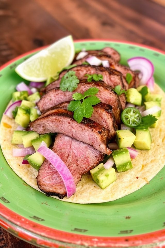 grilled steak avocado tacos