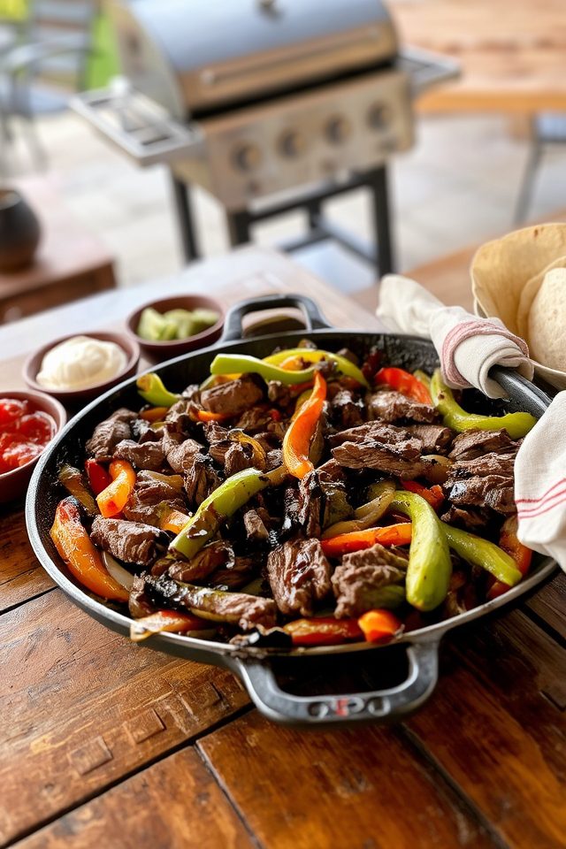 grilled steak fajita dish