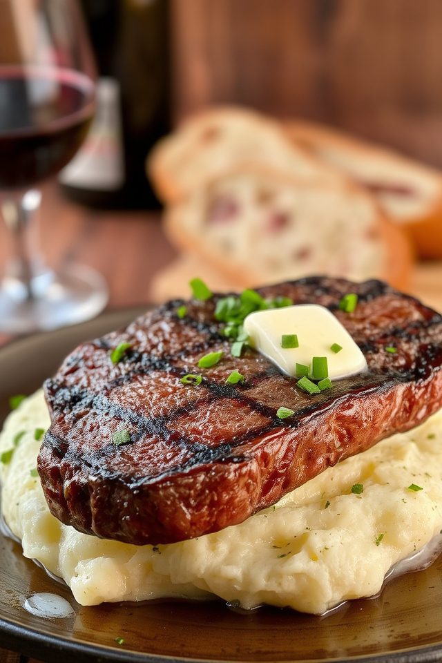 grilled steak garlic potatoes