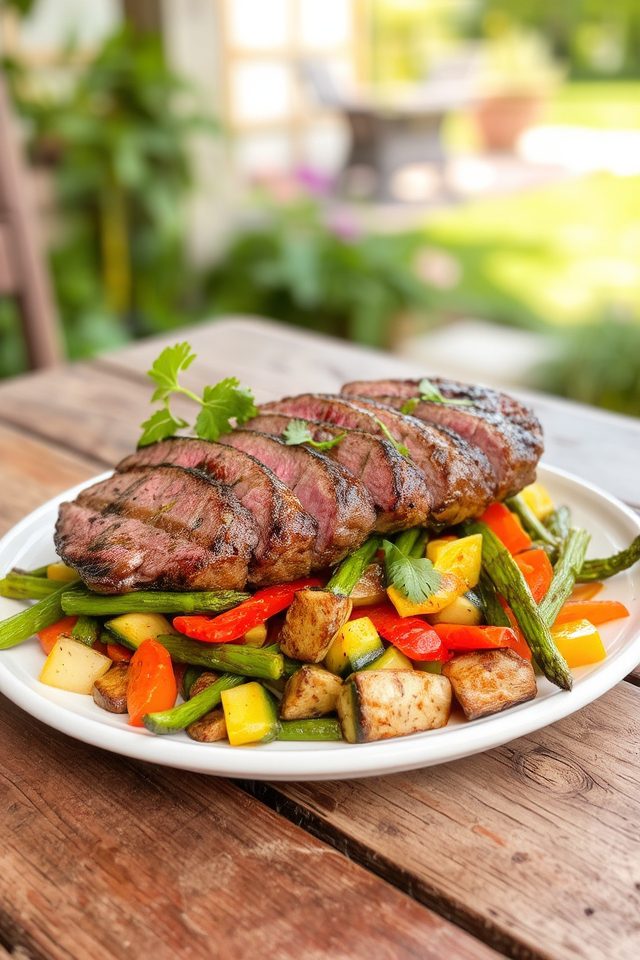 grilled steak summer salad