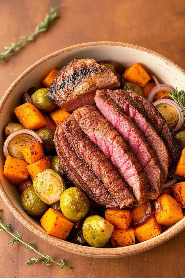 grilled steak vegetable bowl
