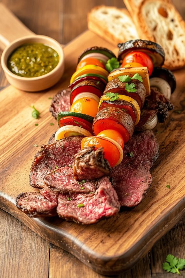 grilled steak vegetable kabobs