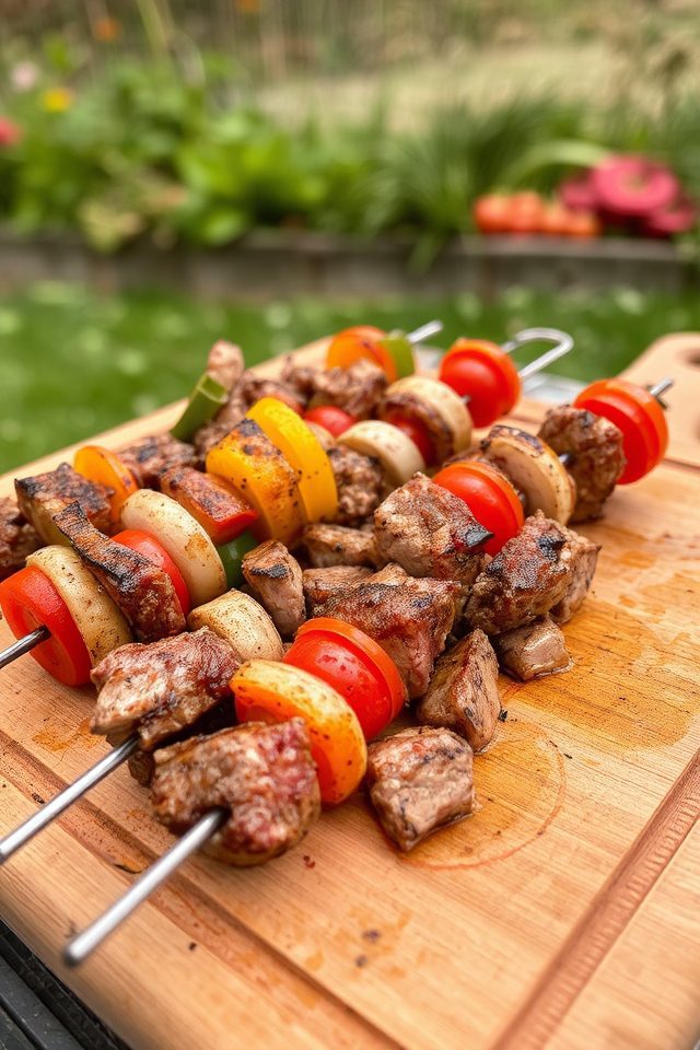 grilled steak vegetable kabobs