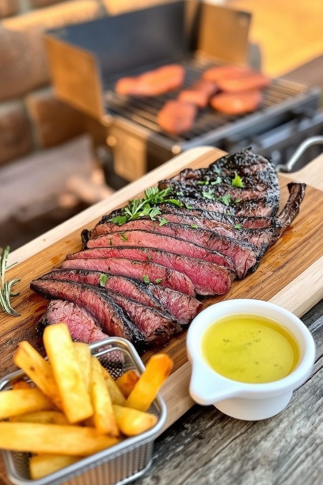 grilled steak with butter