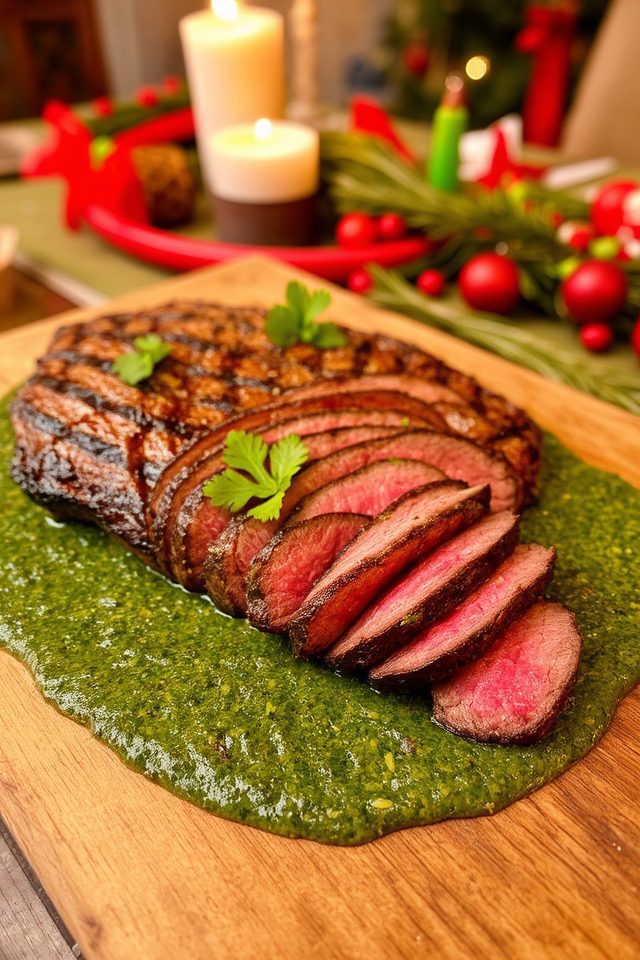 grilled steak with chimichurri