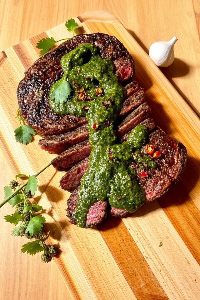 grilled steak with chimichurri