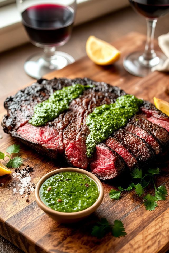 grilled steak with chimichurri