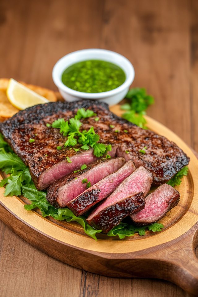 grilled steak with salsa