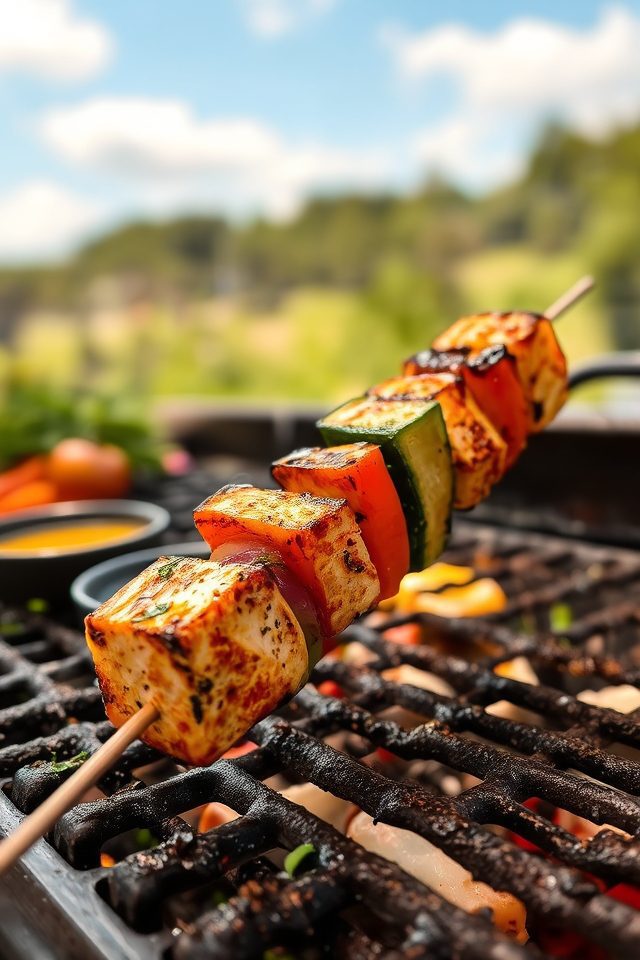 grilled tofu vegetable kebabs