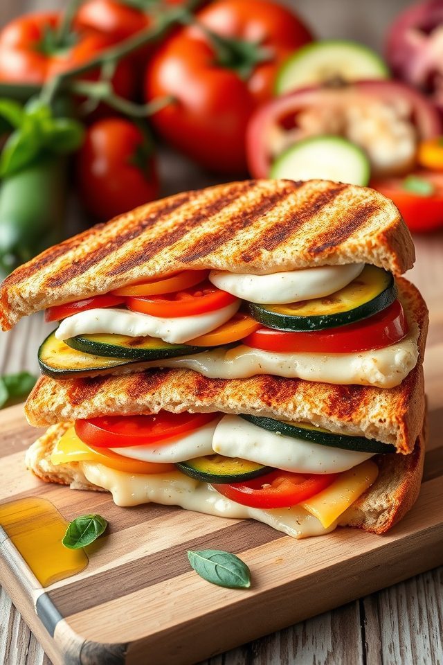grilled vegetable cheese sandwich