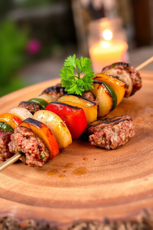 grilled venison vegetable kabobs