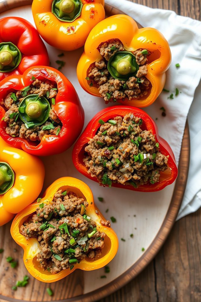 ground beef herb peppers