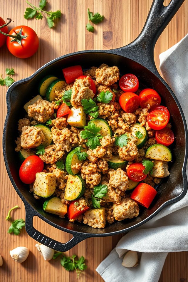 ground turkey zucchini skillet