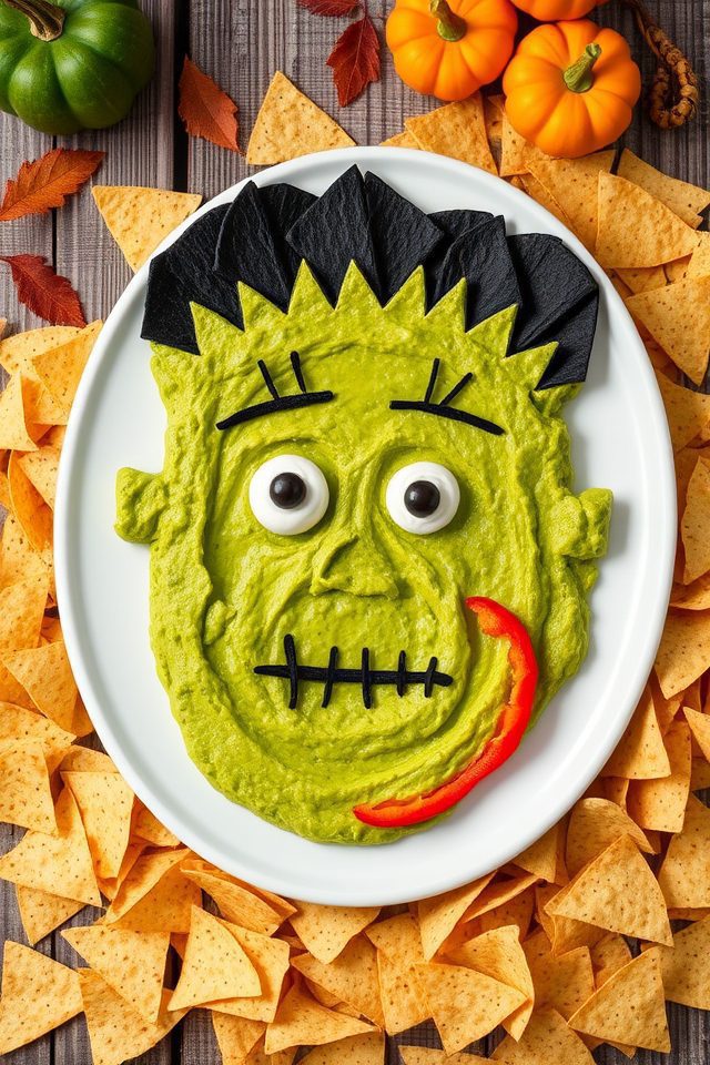 halloween themed avocado dip