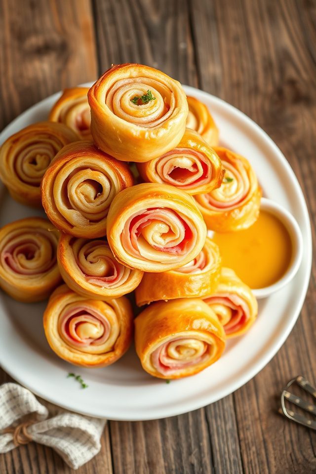 ham cheese pinwheel rollups