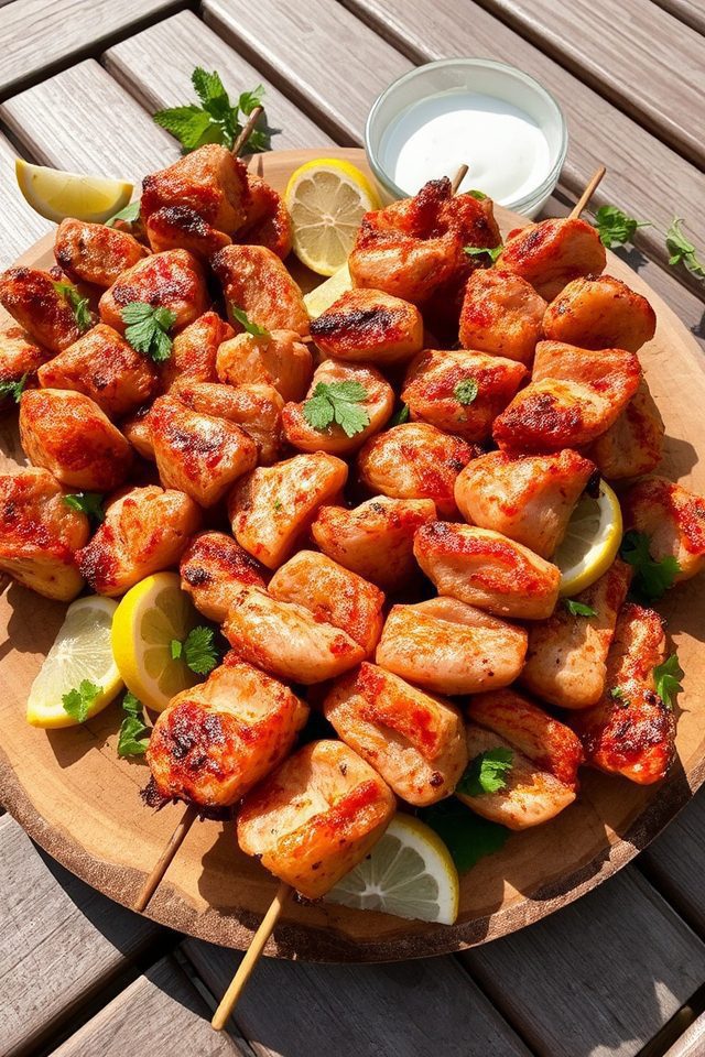 harissa grilled turkey skewers
